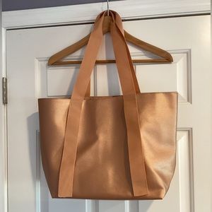 Saks Fifth Avenue Pebble Rose Gold Tote Bag